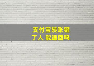 支付宝转账错了人 能追回吗